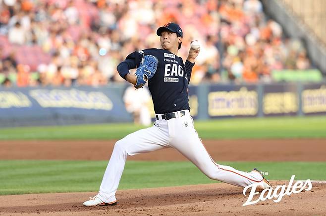 직전 경기서 1이닝 피홈런 3개…한화 '5선발' 황준서, 이번엔 홈런 1위 삼성 만난다