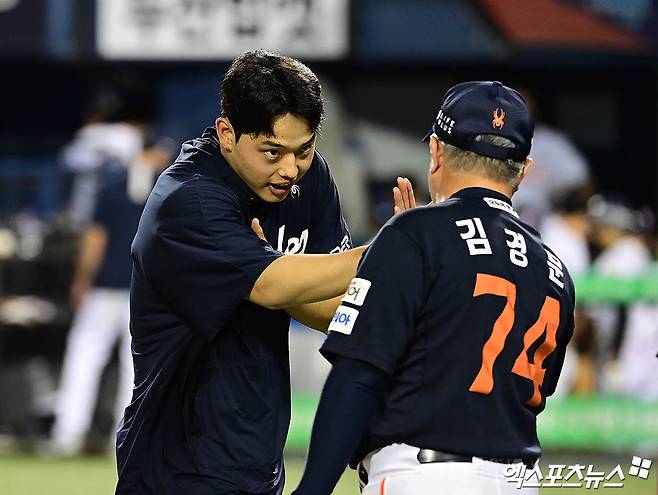 '이럴 수가' 심우준, 훈련 중 허리 근경직 증세→선발 라인업 제외…김경문 감독