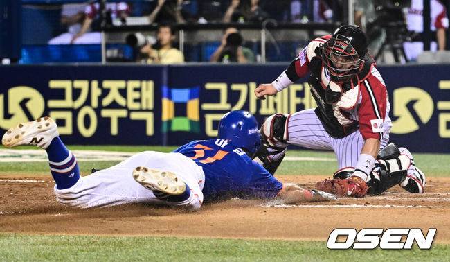 ‘타율 6푼9리’ 우승 포수, 치명적인 홈 태그 실수까지 하다니…LG 타선의 마지막 고민