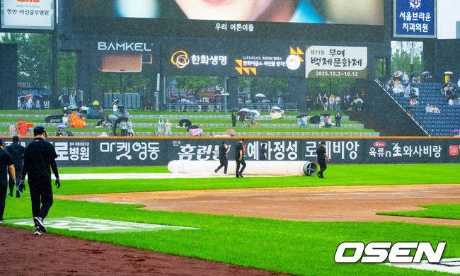'우천 취소' 결정하자 비 그쳤다, 왜 더 기다리지 않았을까…폰세→정우주, 선발 변경 ‘날벼락’