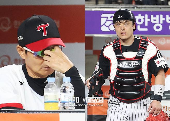 '빈 글러브 태그 또?' 박동원 도대체 왜 그러나…염경엽 감독의 깊어지는 한숨