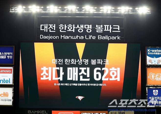 이럴수가. 내년 대전은 관중 감소 확정. 1만7천석으로 120만명 기적이룬 한화. 좌석점유율 99.3%. 더이상이 없다