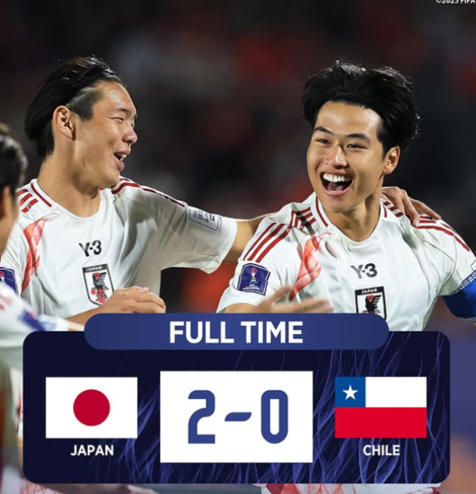 '한국과 다르네' 일본 U-20 대표팀, 이집트 이어 칠레까지 2-0 완파...16강 청신호