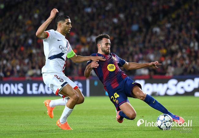 [UCL REVIEW] 골대 강타한 이강인 왼발 감아차기...'하무스 극장골' PSG, 바르셀로나에 2-1 역전승