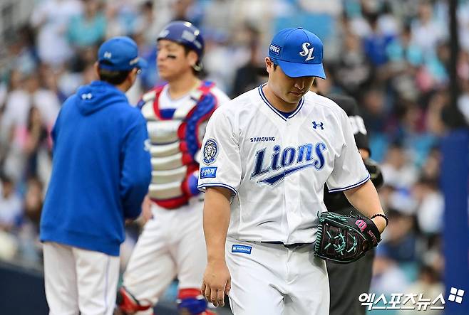 70억 FA '0이닝 4구' 강판 치욕→'병살타 3개' 와르르…삼성, 'WC 업셋' 희생양 위기 어쩌나 [WC1 현장]