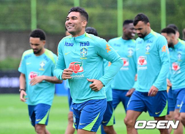 빗속에서 '한국전' 준비하는 '안첼로티호'...쿠냐 위협적인 슈팅-호드리구 크로스 '눈길' [오!쎈 고양]