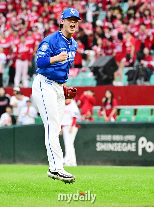 '와 미쳤다' 70억 FA KKKKKKKK PS 첫 승 감격, 이재현 김영웅 쾅쾅+디아즈 3안타…삼성 기선제압, 화이트 무너졌다 [MD인천 준PO1]