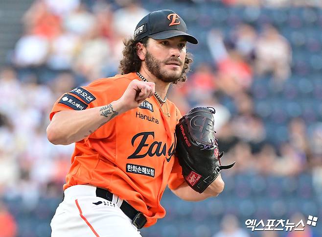 '연습인데 이렇게까지?' 폰세, 몸 날리며 집중했다…연천미라클전 4이닝 5K 무실점 '컨디션 이상 無' [대전 현장]