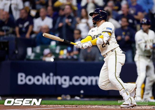 '다저스 나와라' 163km 괴물 신인 역투→솔로 홈런 3방…승률 1위 자존심 지킨 밀워키, 컵스 역스윕 저지했다