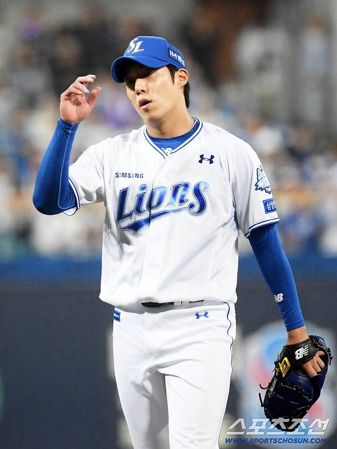 삼성 중대 변수 발생...'푸른 피의 에이스' 원태인, 3차전 등판 불가할 수 있다 [PO2 현장]