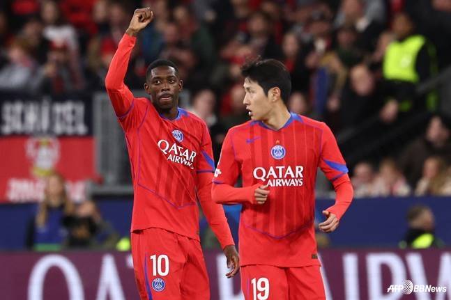 '이강인 27분' PSG 무려 7골 폭발, 레버쿠젠 완파... UCL 3전 전승+뎀벨레 부상 복귀포