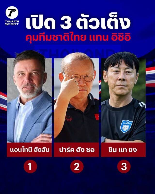 태국 매체 보도… 박항서·신태용 감독, 태국 사령탑 차기 사령탑 유력 후보 3인으로 집중 조명