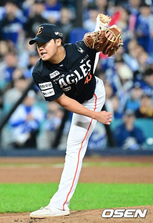 문동주 말대로 대단하네…이래서 '역대 1위' 탈삼진 능력, 정우주 3⅓이닝 KKKKK 삼성 압도했다 [PO4]