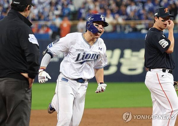 김영웅, 또 한 번 삼성 구했다… 한화 김서현 상대 동점 스리런 홈런 폭발[PO4]