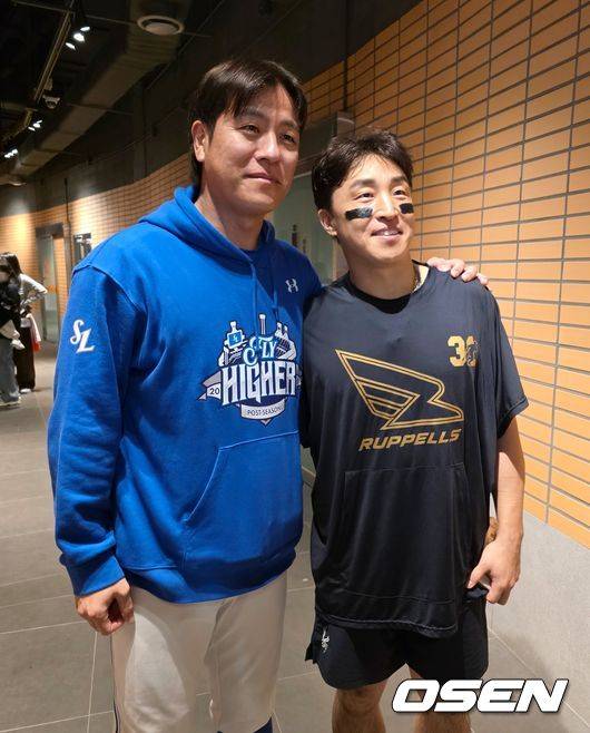 “(한국시리즈에) 간 김에 꼭 우승하길” 강민호, 손아섭에게 전한 진심 [PO5]