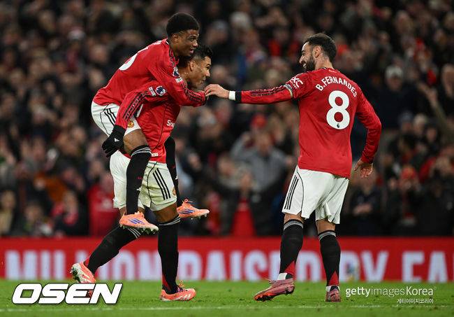 '이거 심상치 않다' 맨유, 브라이튼 4-2 격파하며 3연승 행진...리그 4위로
