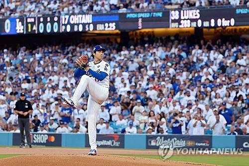'피곤해 보이는' 오타니, 선발로 1회 무실점-첫타석 볼넷 출루