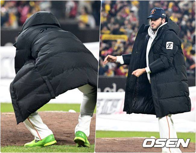 독수리 군단과 이별 암시? 준우승 순간 한 시즌 울고 웃었던 마운드 흙 챙긴 폰세 [이대선의 모멘트]