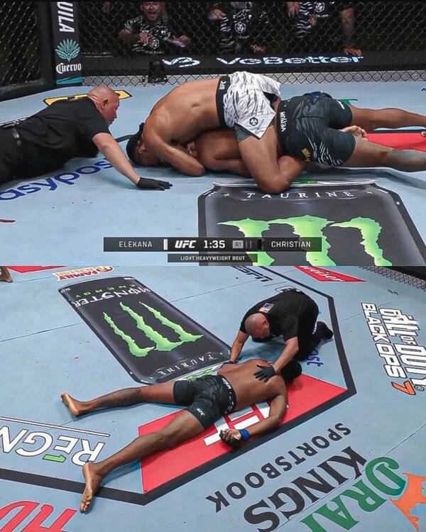 UFC 충격 장면…'믿기 힘든 오심' 20번 탭했지만, 심판은 외면 → 그대로 실신