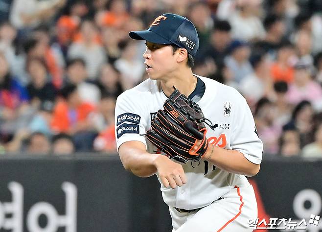 '78억 FA→KS 엔트리 탈락' 엄상백, 끝까지 안 풀리네…발목 인대 부상으로 재활조 합류