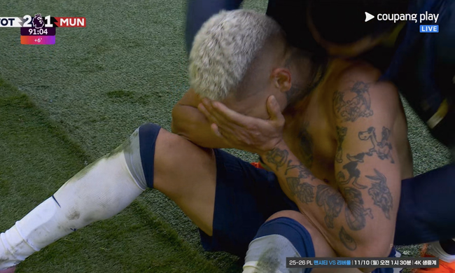 ‘흥민이 형 내가 해냈어’ 히샬리송, 감격의 오열 세리머니 펼쳤는데…돌아온 건 '극장 동점골'