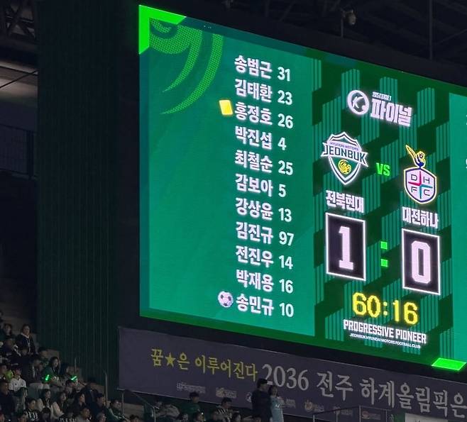 K리그1 우승컵이 결혼 선물!…'예비신랑' 송민규, 곽민선 아나운서에 '트로피 바쳐' 눈길