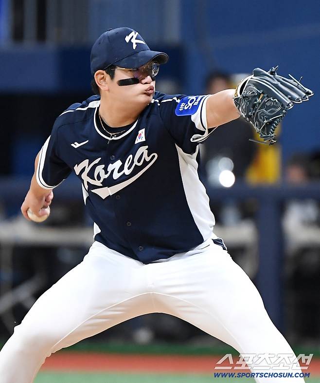 이틀간 한국 유일한 실점이 김서현... 류지현의 진단은 '지쳤다' 그러나 교체 이유는 투구수[고척 코멘트]
