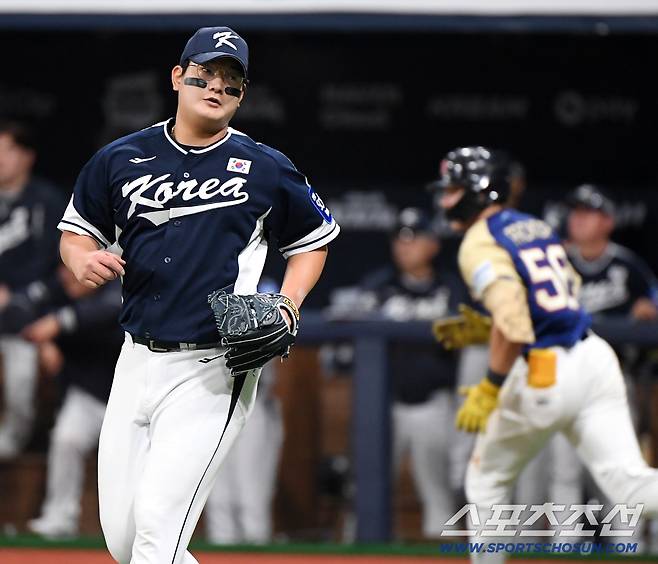 이틀간 한국 유일한 실점이 김서현... 류지현의 진단은 '지쳤다' 그러나 교체 이유는 투구수[고척 코멘트]