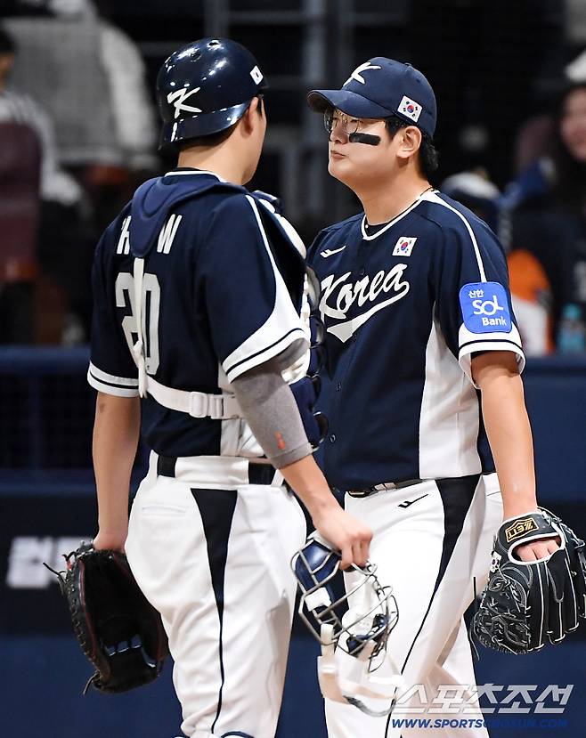 이틀간 한국 유일한 실점이 김서현... 류지현의 진단은 '지쳤다' 그러나 교체 이유는 투구수[고척 코멘트]