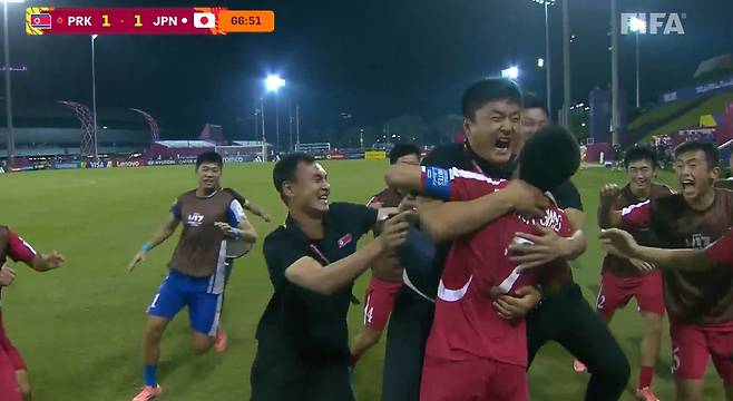 북한 주먹질 추태에 '절레절레' 日 선수들