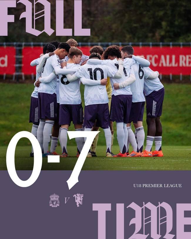 맨체스터 유나이티드 7-0 리버풀...1군 형들이 당한 굴욕, 동생들이 갚아줬다