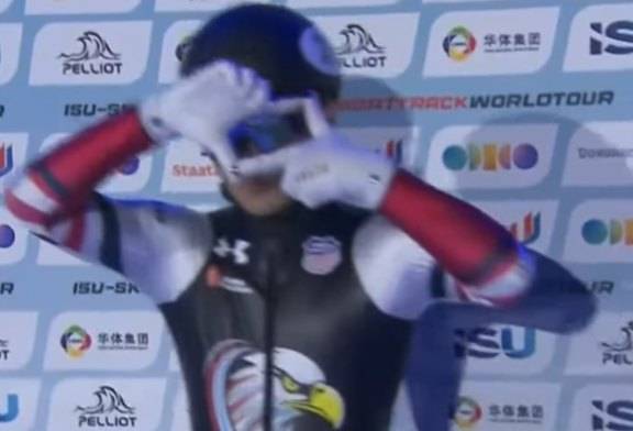 '손흥민 찰칵 세리머니' 美 한국계 3세 앤드루 허, 월드투어 男 500m 깜짝 금메달…