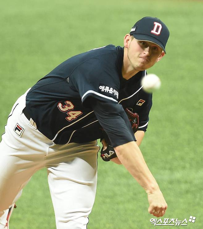 두산 또 낭만야구! 5년 전 PS 영웅 돌아온다…'폭포수 커브' 플렉센 복귀 임박→로그·카메론 조합 곧 완성