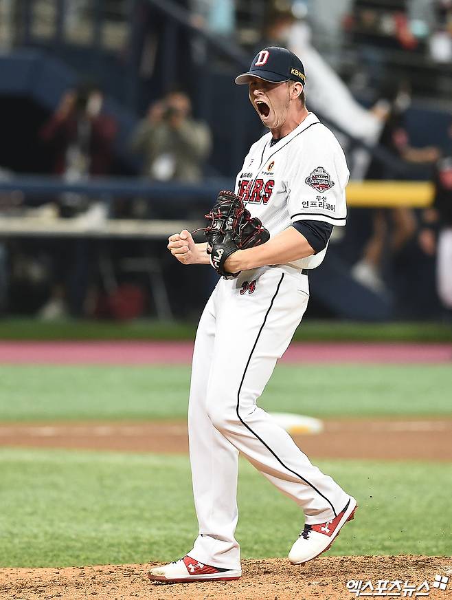 두산 또 낭만야구! 5년 전 PS 영웅 돌아온다…'폭포수 커브' 플렉센 복귀 임박→로그·카메론 조합 곧 완성