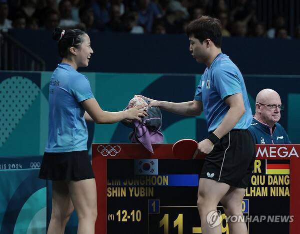 '초대박' 임종훈-신유빈, 中 세계랭킹 1위 조 격파… 왕중왕전 결승행