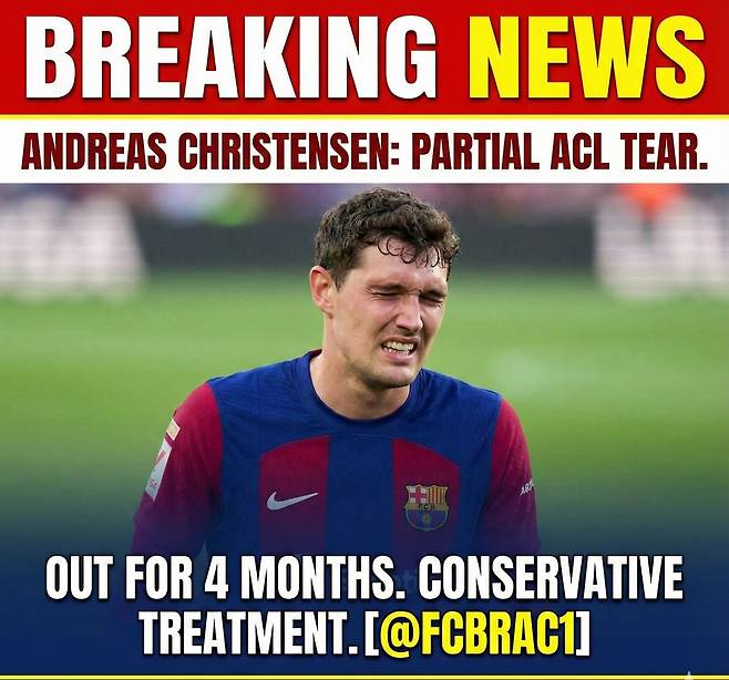 ‘대충격’ 전방십자인대 파열 부상 ‘오피셜’ 공식발표 나왔다…크리스텐센, 최소 4개월 아웃 전망→‘시즌 아웃’ 확정적