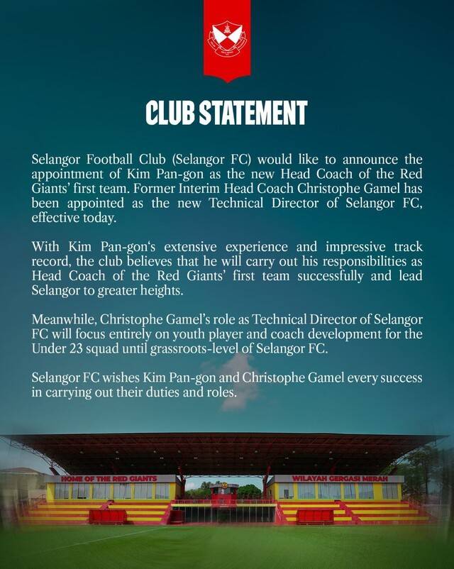 [오피셜] '말레이시아 리턴' 김판곤 감독, 슬랑오르 FC 지휘봉…