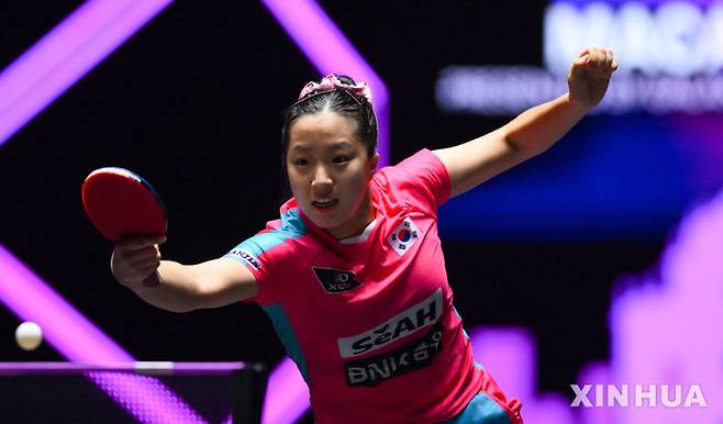 신유빈, 일본 하리모토에 완패…WTT 챔피언스 도하 32강 탈락