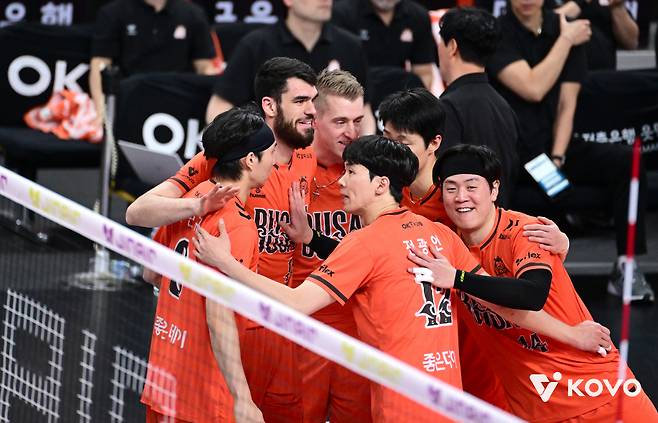 니가 그렇게 배구를 잘해? 부산으로 내려와! → '홈 깡패' OK저축은행, 평일 최초 매진 속 현대캐피탈 3-0 셧아웃