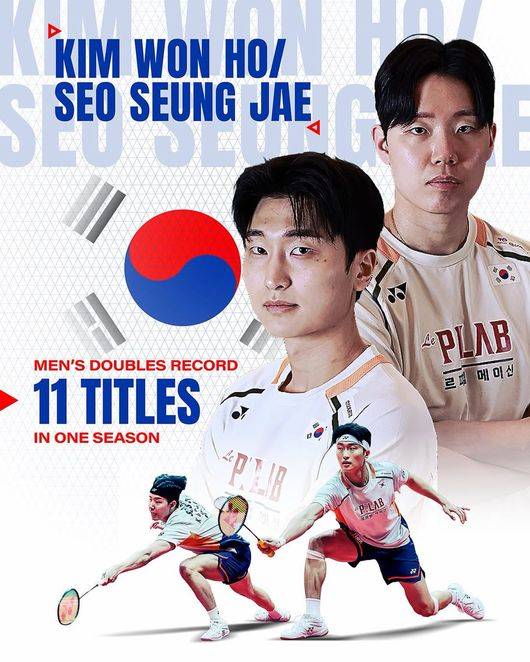 '韓 배드민턴 대들보' 황금 콤비 또 해냈다...'11승 페어' 김원호-서승재, 홈팀 꺾고 말레이오픈 4강 진출→英 조와 격돌