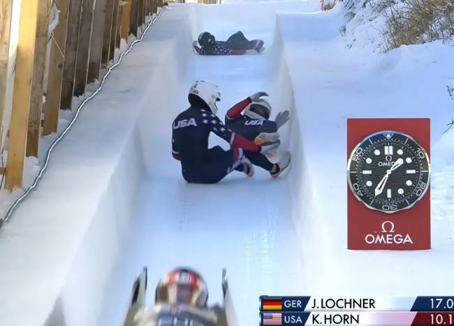 끔찍 '봅슬레이 사고' 중계진도 비명