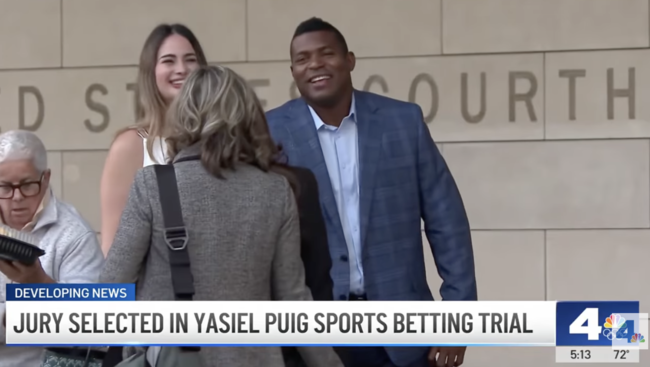 한국 복귀는 무슨, 야구 인생 끝날 위기인데…미인 아내와 함께 법정 출두하며 미소, 푸이그 '무죄' 자신