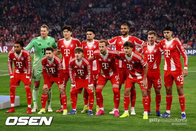 '김민재 퇴장+케인 멀티골' 바이에른, 위니옹 SG 상대로 2-0 승리...UCL 전체 2위로