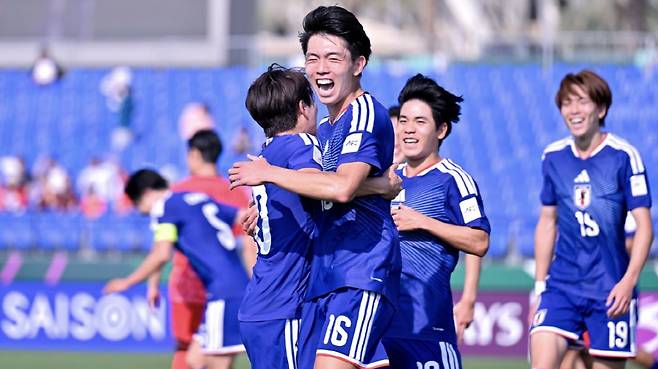 '전반 20분만에 2골' 한국 꺾은 일본, 중국 누르고 사상 첫 U-23 아시안컵 2연패 '눈앞'[전반리뷰]