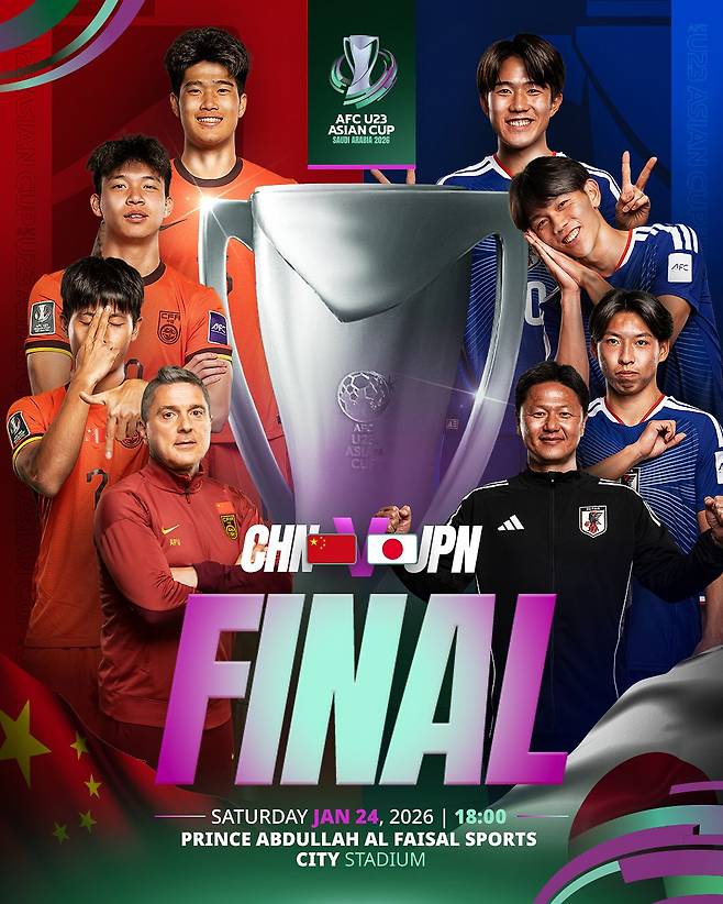 '전반 20분만에 2골' 한국 꺾은 일본, 중국 누르고 사상 첫 U-23 아시안컵 2연패 '눈앞'[전반리뷰]