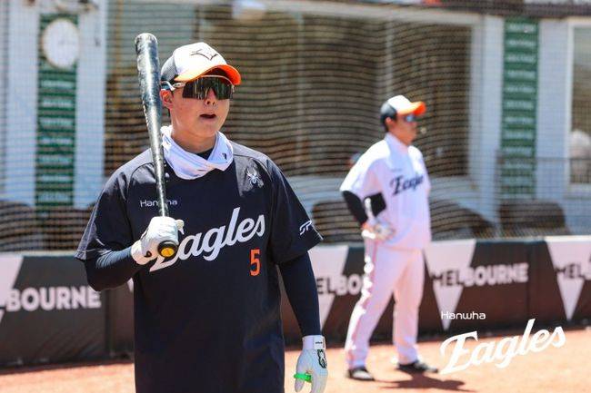 '엄상백 1이닝 무실점→한지윤 1타점' 한화, 멜버른에 간신히 1점 내고 졌다…연습경기 2연패 [한화 캠프]