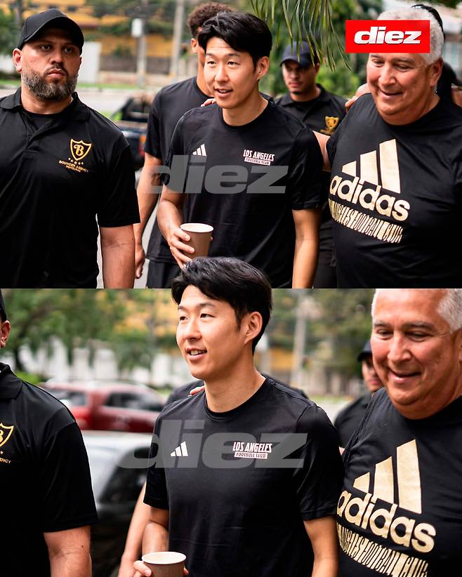 손흥민 이 정도야? 도심 산책에 2명 '밀착마크'… LAFC 선수단 깜짝 출연, 현지 축제 분위기→'SON 그라운드 밟나' 출전 여부 촉각