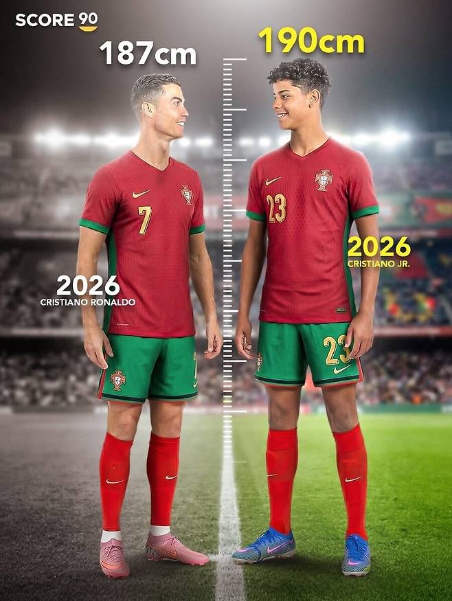 日 축구에 3-0 완승…'190cm' 호날두 주니어, 어시스트보다 더 미친 피지컬 → 16살인데 이미 호날두보다 크다