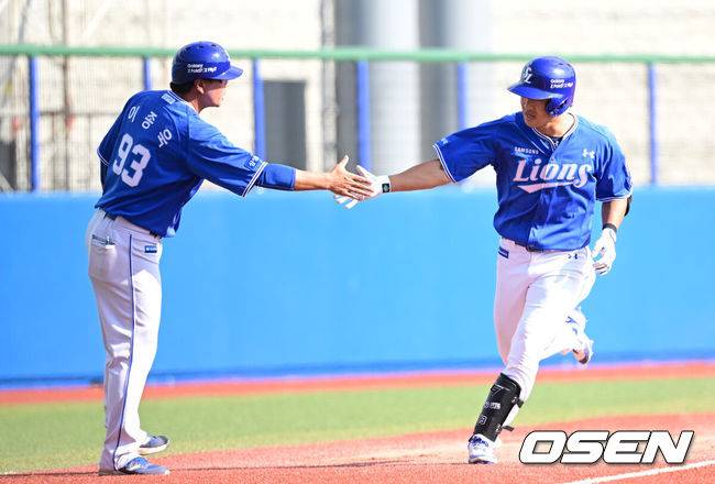 쳤다 하면 담장 밖으로! 유부남이 된 전완근 끝판왕, 2G 연속 홈런 폭발! AGAIN 2024 [삼성 캠프]