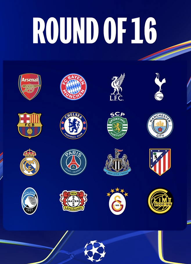 [UCL 추첨] 16강 대진 완성, 레알·맨시티 한 팀은 탈락…또또 역대급 매치 ‘레알 vs 맨시티’ 확정